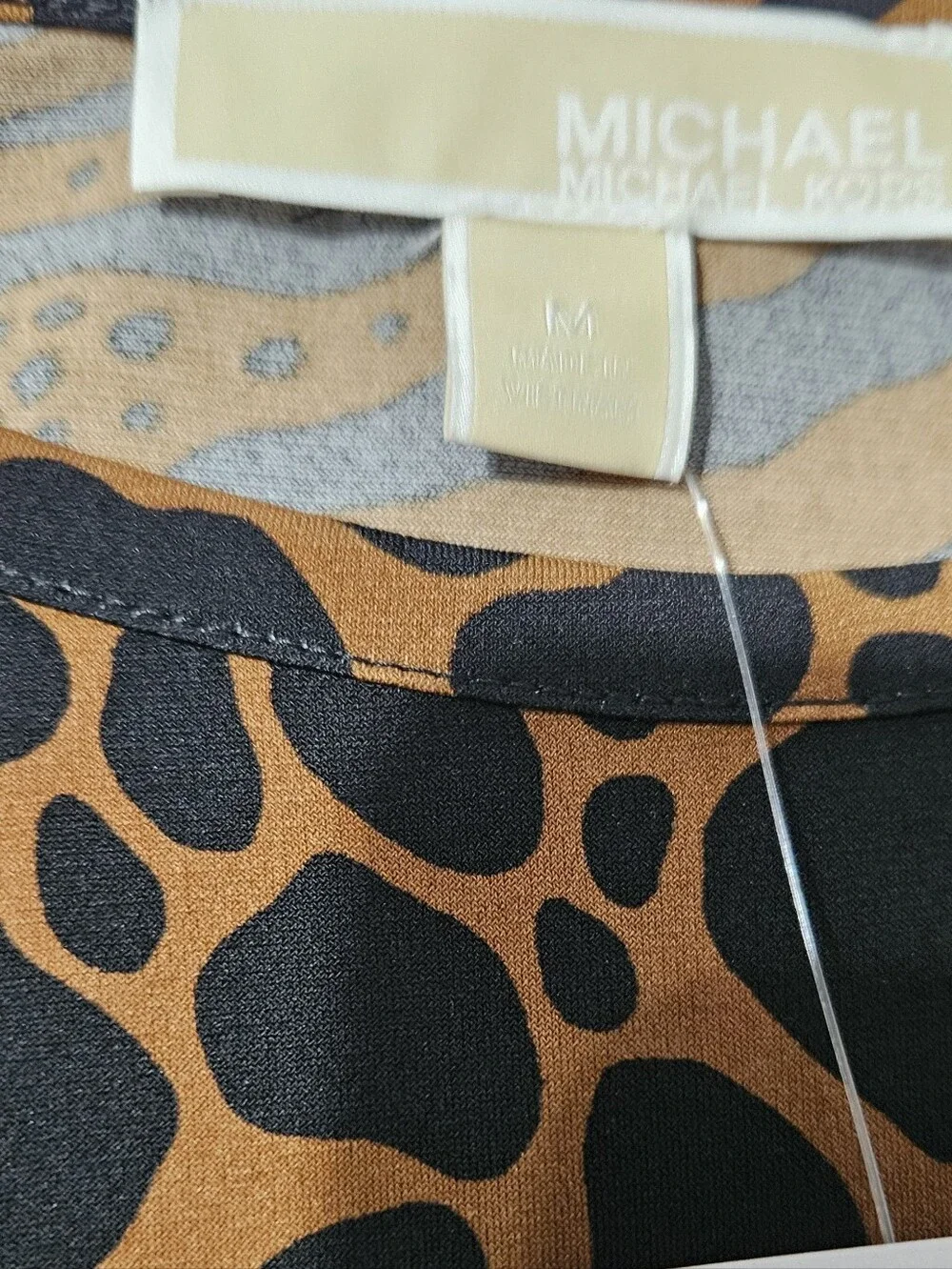 Michael Kors  Brown & Black Animal Print Tiered Dress